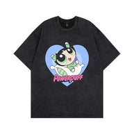 Damen T-Shirt mit angepasstem Powerpuff Girls Grafikdruck WW