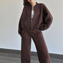 Damen Sportliche Oversize Trainingsjacke und Hose Set WW