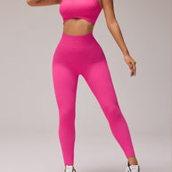 Damen Sportoberteil und Hochleistung Leggings Set WW