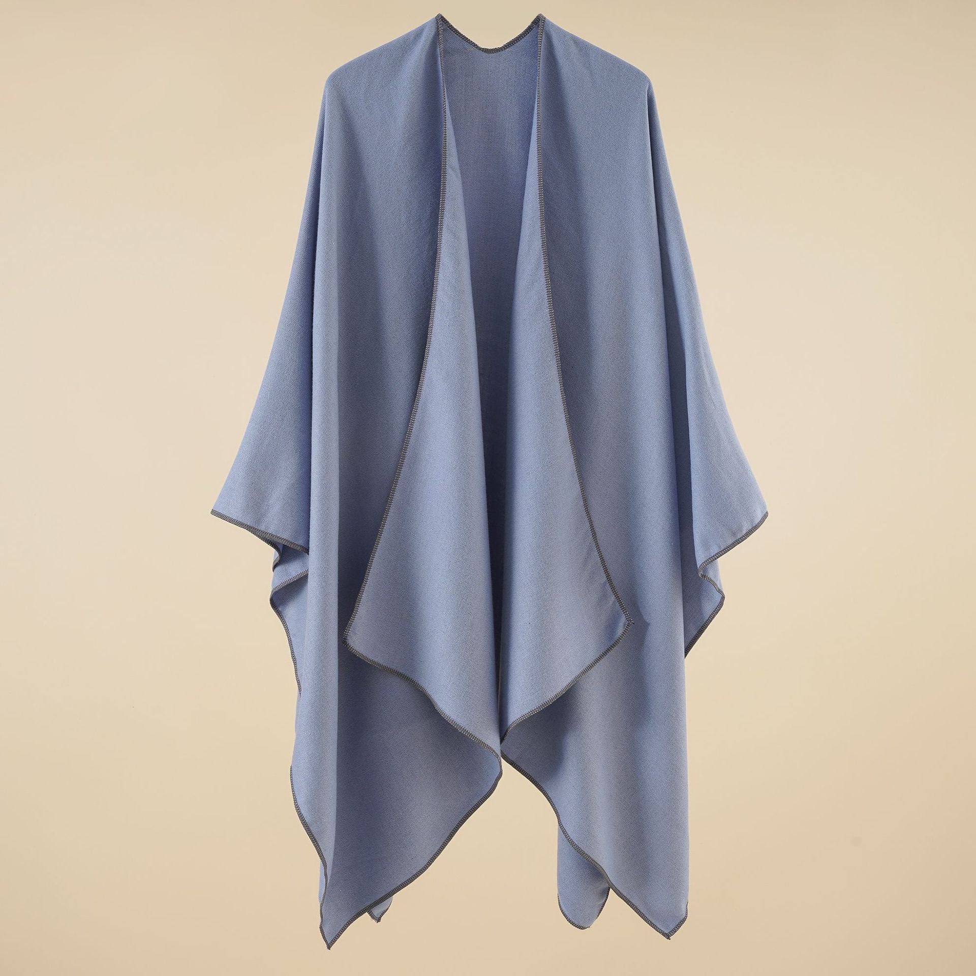 Damen Eleganter Wickelp Poncho aus weichem Wollmix WW