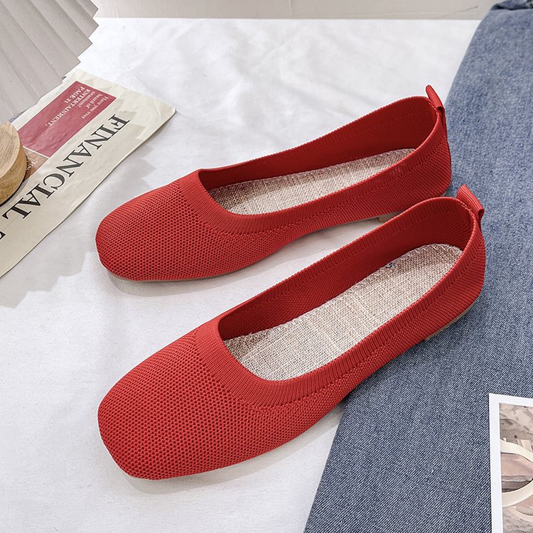 Damen Bequeme Slip-On Ballerinas mit atmungsaktiver Obermaterialstruktur W&W