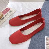 Damen Bequeme Slip-On Ballerinas mit atmungsaktiver Obermaterialstruktur W&W