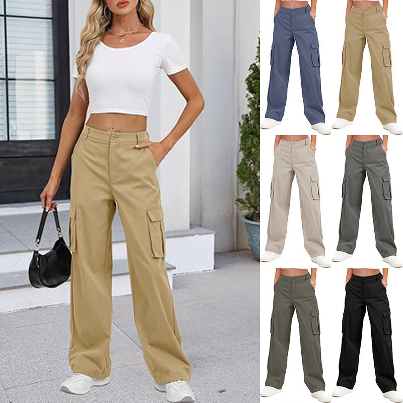 Damen Cargo-Hose mit weitem Bein und praktischen Seitentaschen WW