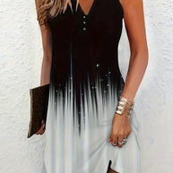 Damen Sommerkleid mit raffiniertem Farbverlauf und Knopfdetails WW