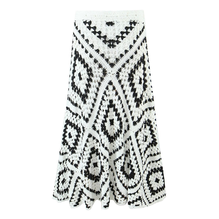 Damen Maxirock im geometrischen Häkelmuster W&W Mode