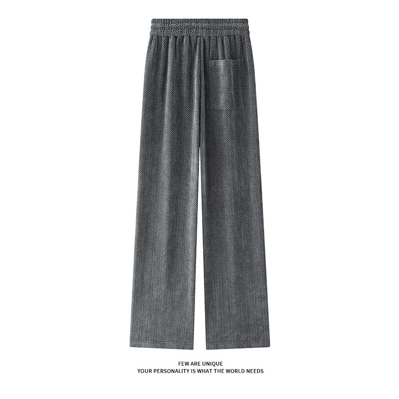 Damen weite Haremshose mit elastischem Bund und trendy Zickzackmuster WW