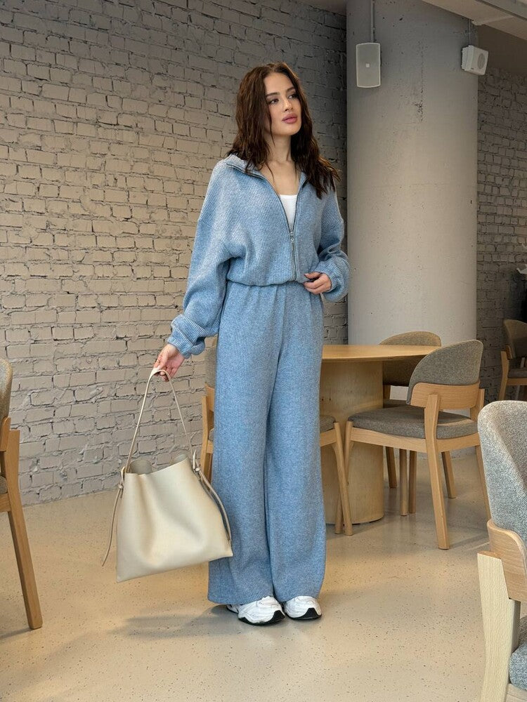 Damen Strickanzug mit Reißverschluss WW