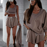 Damen Sportliches Kurzarm-Set WW