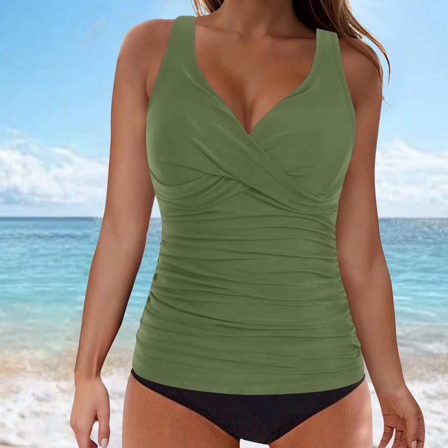 WW | Bauchkontrolle Haken Design Bedrucktes Tankini Set