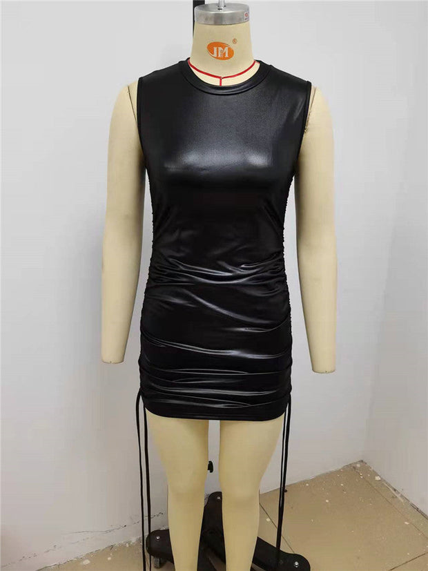 WW | Bodycon Rundhals Ärmellose Mini Kleid