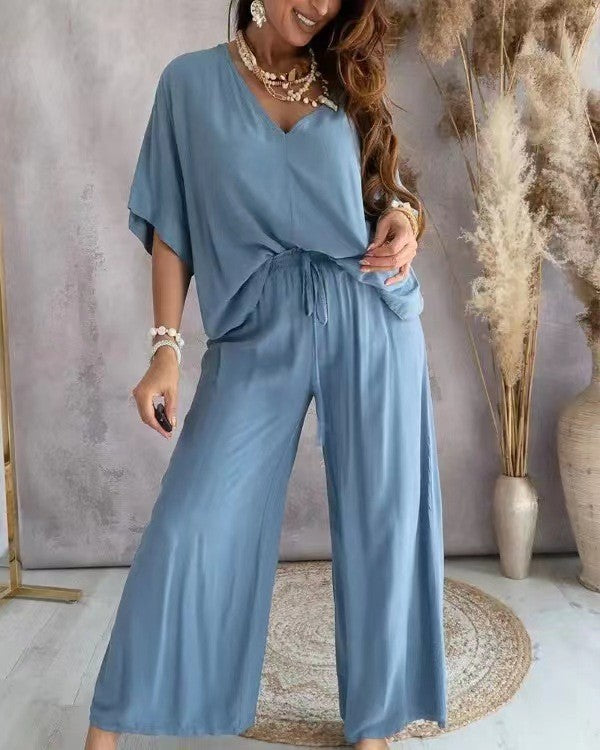 Damen luftiger Jumpsuit mit weitem Schnitt und elastischem Bund WW