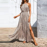 Damen Maxikleid mit raffiniertem Wickeldesign und hohem Schlitz WW