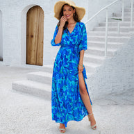 WW | Elegantes Bedrucktes Taillen-Sammelkleid