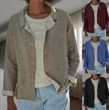 Damen Leichte Überwurfjacke mit strukturiertem Webmuster WW