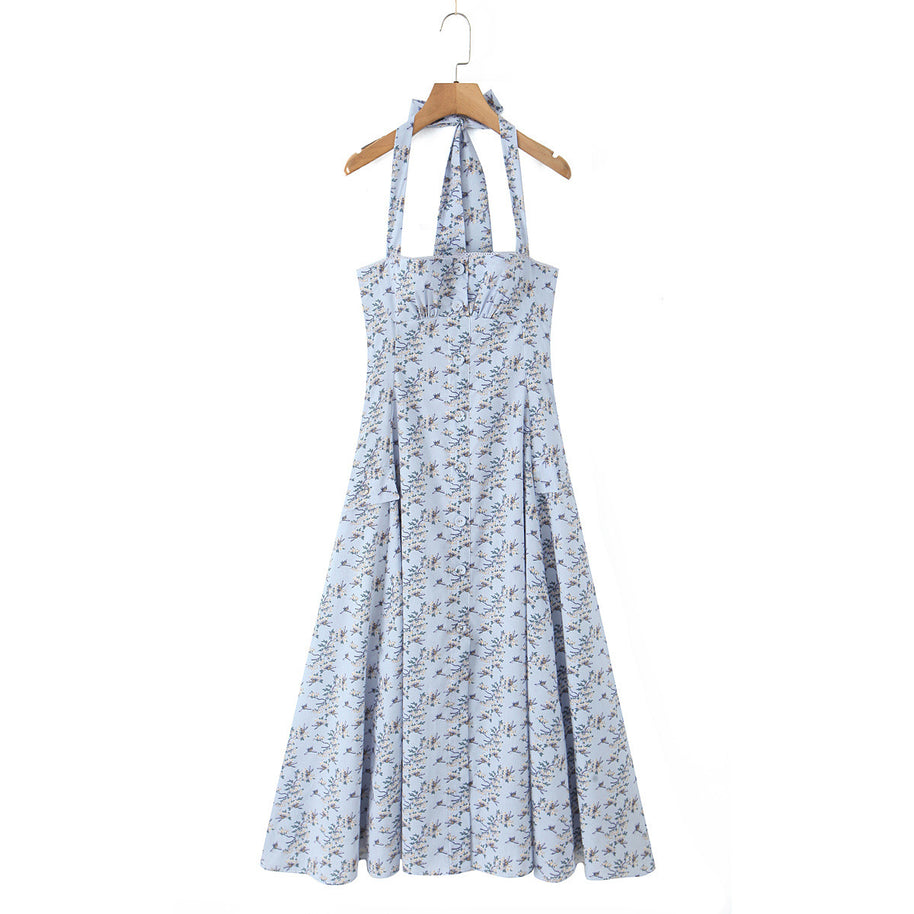 Damen A-Linien Kleid mit schulterfreiem Design und floralem Print WW