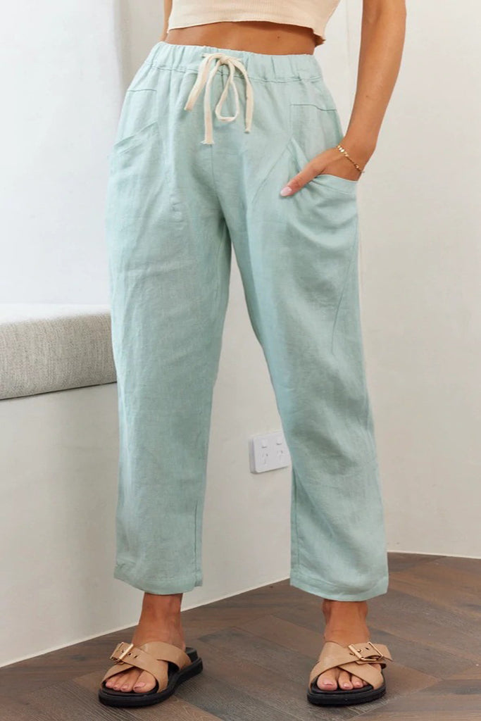 Damen Bequeme Culotte mit elastischem Bund und Kordelzug WW
