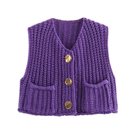 Damen Strickweste mit Taschen WW