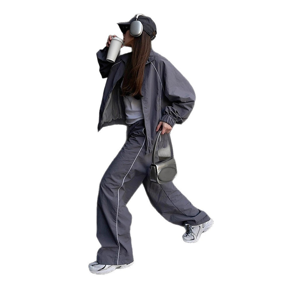 Damen sportliche Overalls mit weiten Beinen und elastischen Bündchen WW