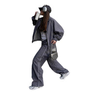 Damen sportliche Overalls mit weiten Beinen und elastischen Bündchen WW