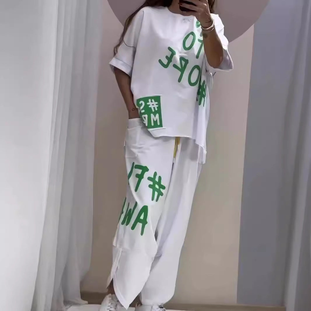 Damen Sportliche entspannte Loungewear-Set WW