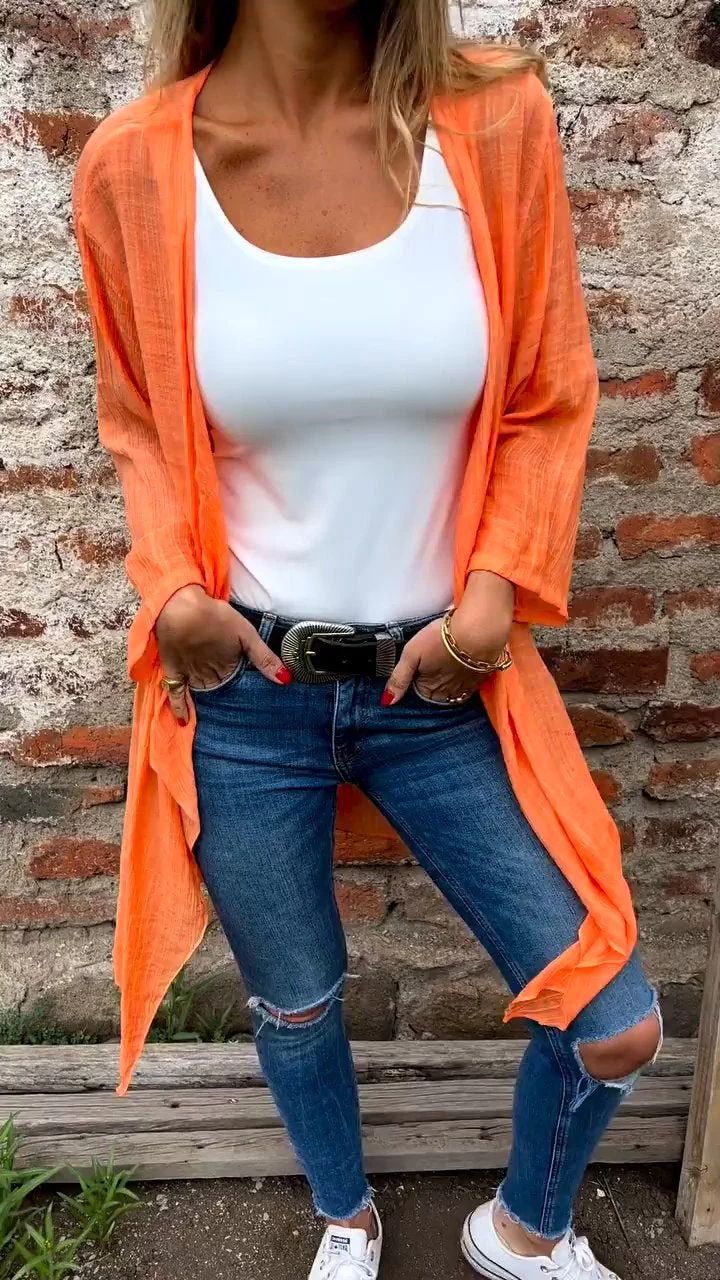 Damen luftiger Open-Front Kimono W&W Mode