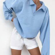 Damen Sportlicher Pullover mit hochwertigem Kragen und lässigem Schnitt WW