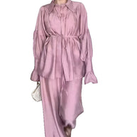 Damen Schicke Bluse und weite Hose im eleganten Look WW