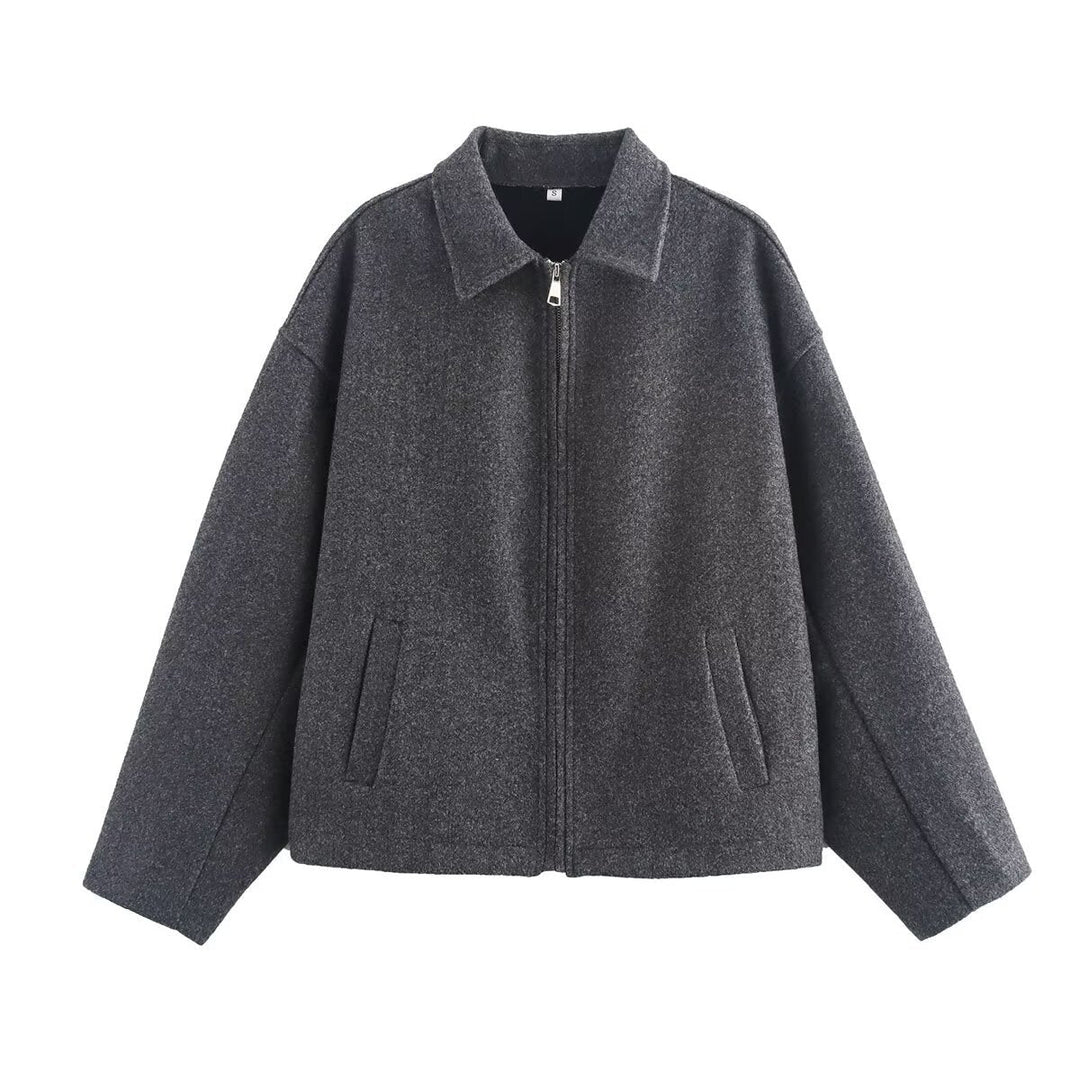 Damen Übergangsjacke aus hochwertigem Wollmix mit praktischen Taschen W&W Mode