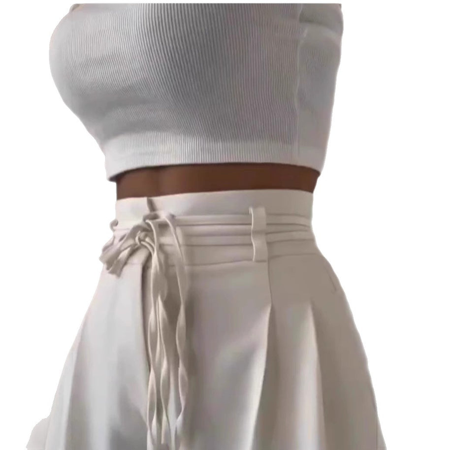 Damen Weite Hochbund-Hose mit raffinierter Drapierung WW