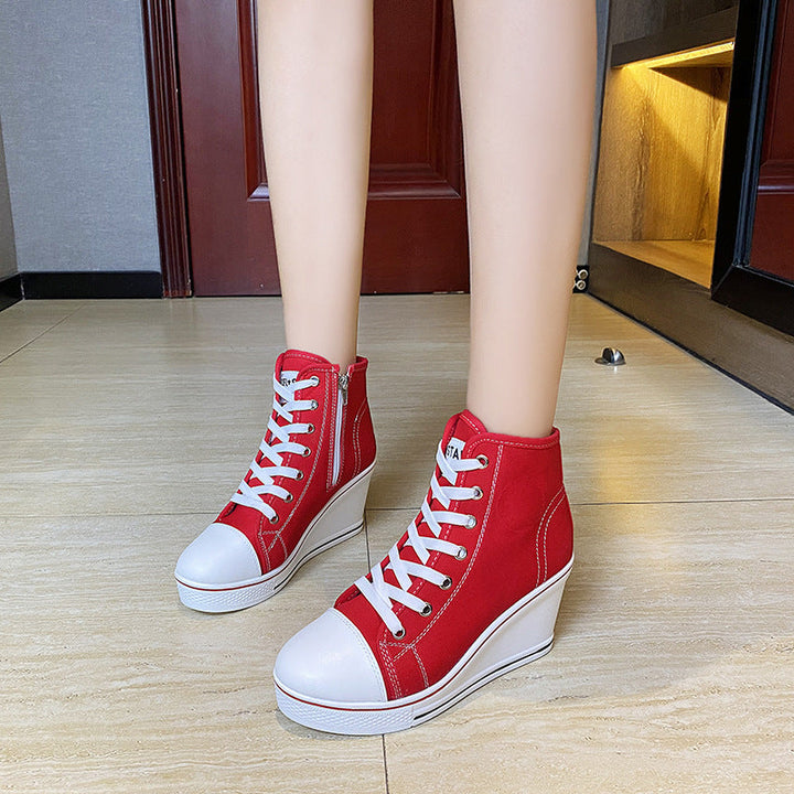 W&W Mode | Einfache Canvas Stiefeletten Mit Liebesmotiv