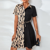 Damen Hemdkleid mit modernem Mustermix und taillierbarem Gürtel WW