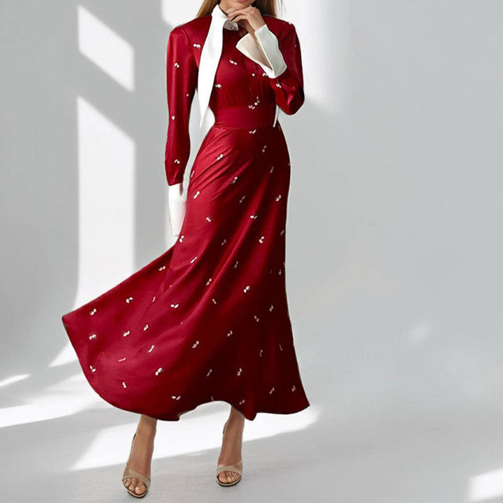 Damen Maxikleid mit elegantem floralen Muster und tiefem V-Ausschnitt W&W Mode