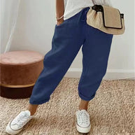 Damen Bequeme und lässige Chino-Hose mit elastischem Bund WW