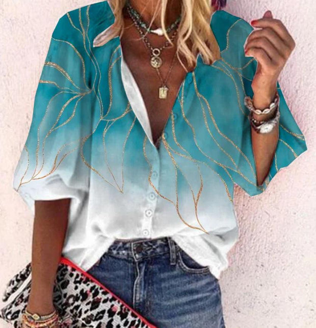 WW | Spitzenbestickte Boho Langarm Tunika Bluse