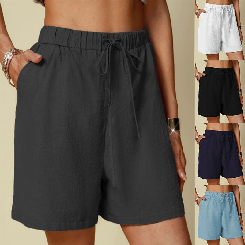 Damen lockere Shorts mit elastischem Bund und praktischen Seitentaschen WW