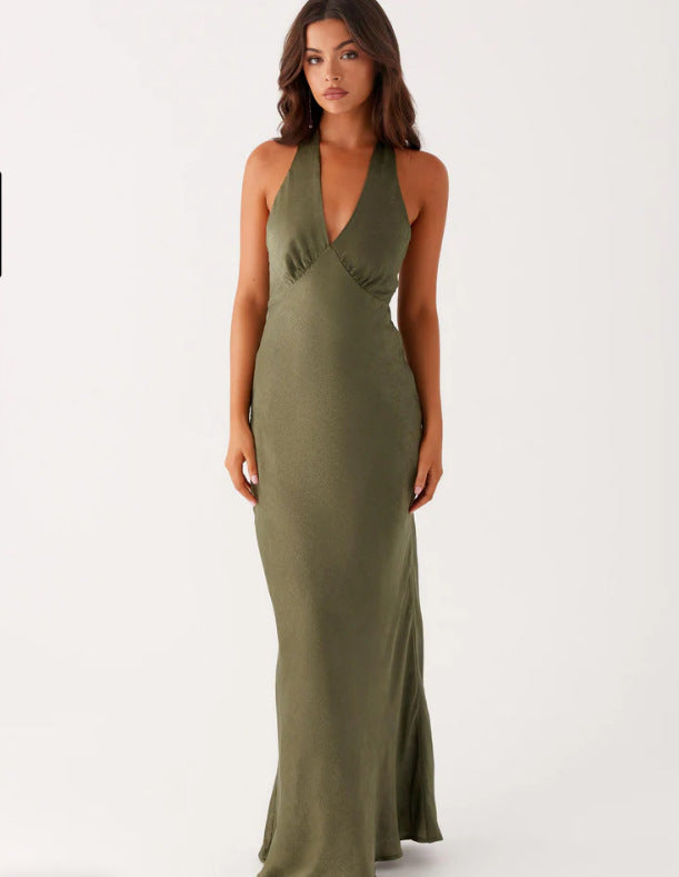 Damen Maxikleid mit elegantem Halterneck-Design und figurformendem Schnitt WW