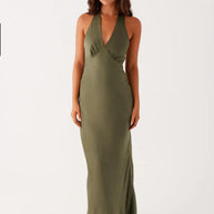 Damen Maxikleid mit elegantem Halterneck-Design und figurformendem Schnitt WW