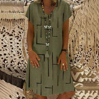 Damen Bequemes Tunika-Kleid mit modernen grafischen Mustern WW