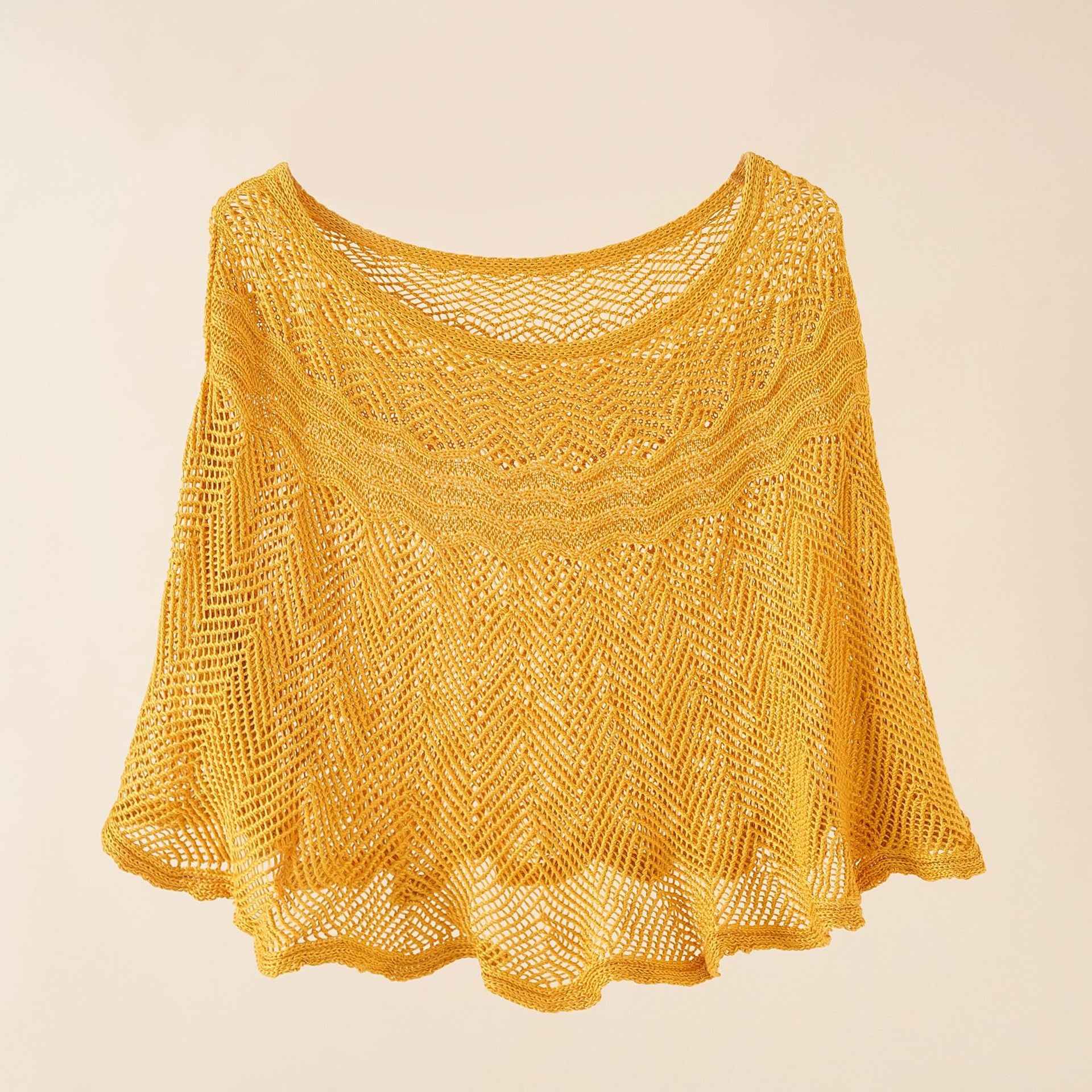 Damen luftiger Strickponcho im modernen Design WW