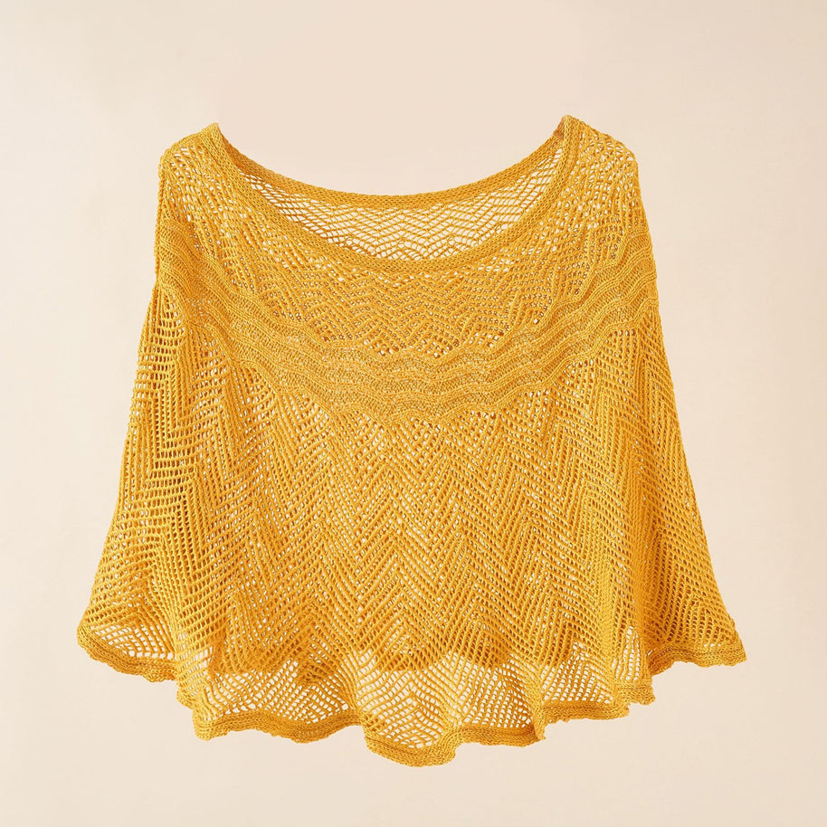 Damen luftiger Strickponcho im modernen Design WW