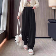 Damen bequeme Palazzohose aus glänzendem Material WW