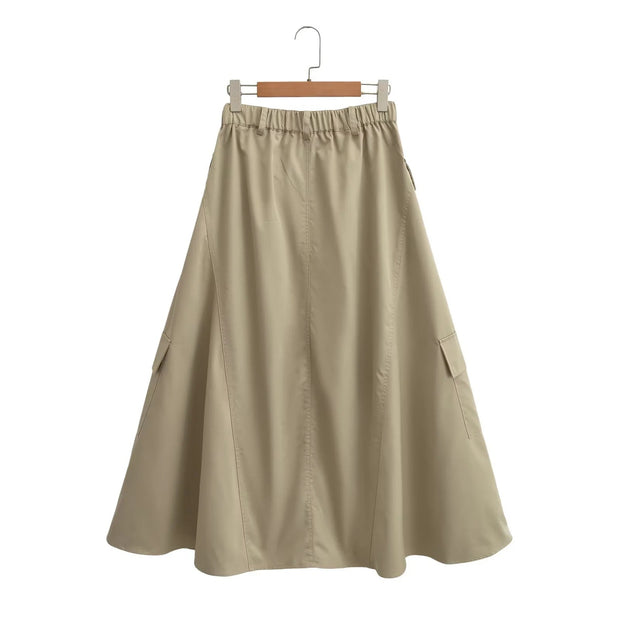 Damen Midirock mit praktischen Cargo-Taschen und elegantem Schnitt WW