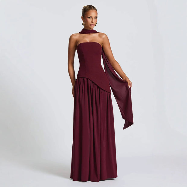 Damen Abendkleid mit asymmetrischem Schnitt WW