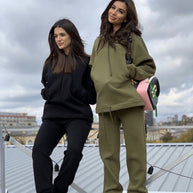 Damen Bequemes Sweatshirt und lockere Jogginghose Set WW