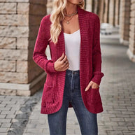 Damen Strickjacke mit strukturiertem Design und praktischen Taschen WW