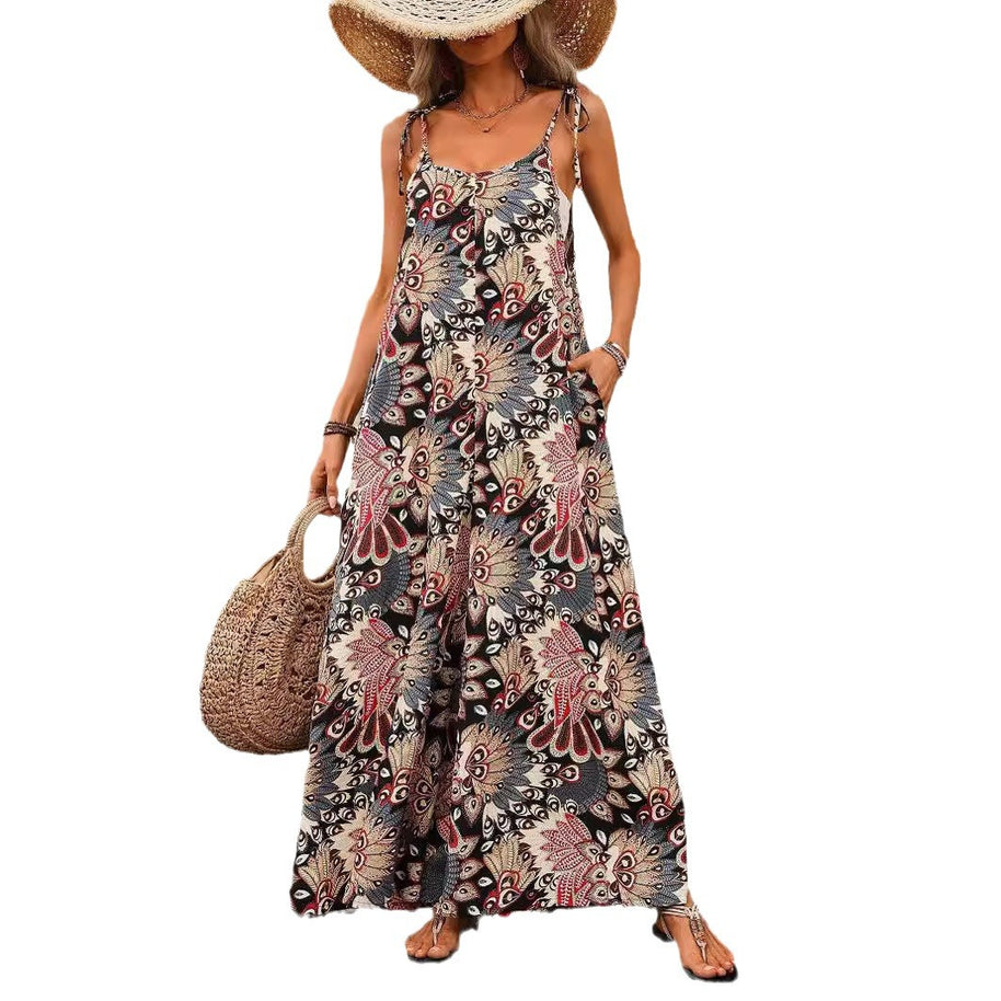 Damen Bequemes Maxikleid mit auffälligem Muster WW
