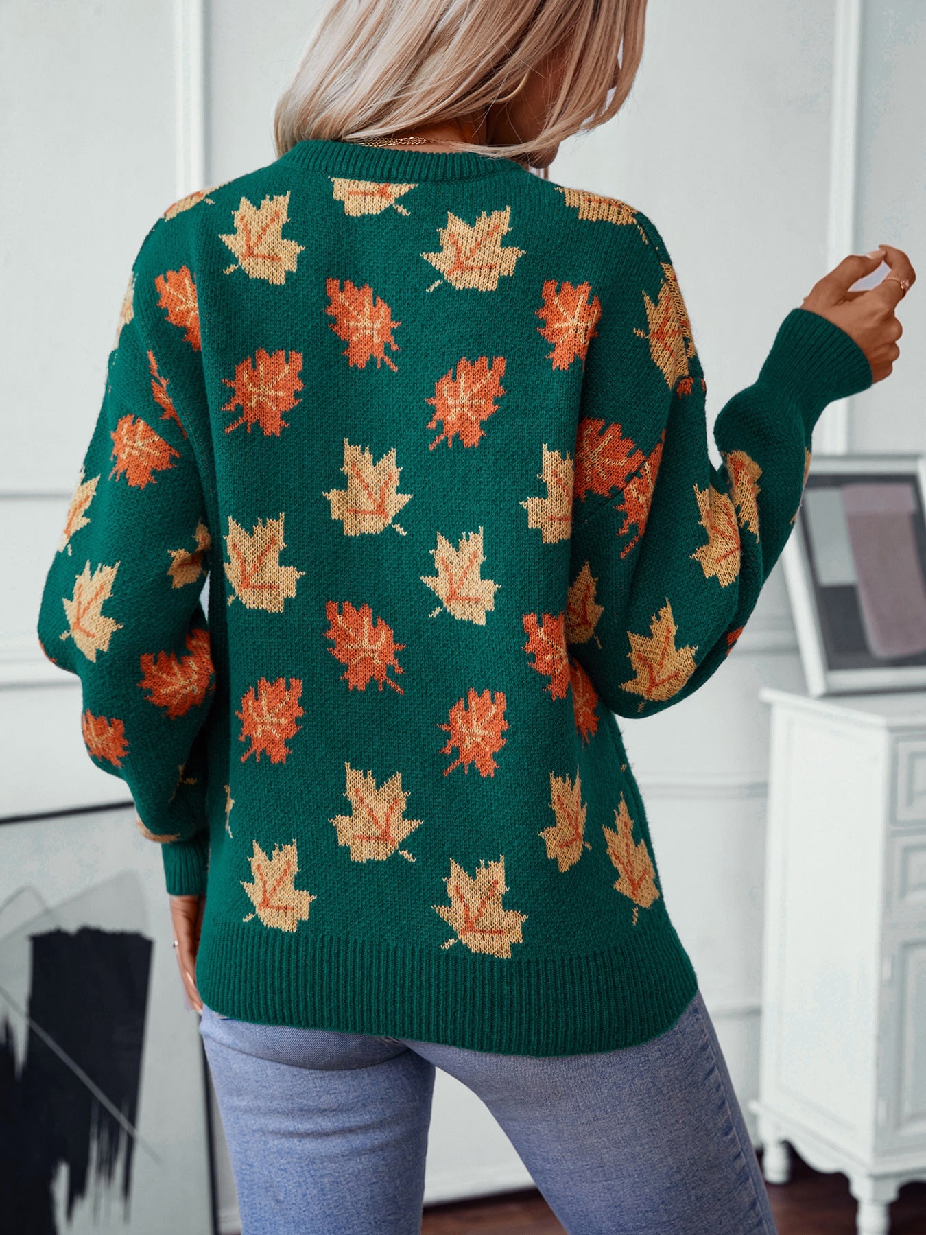 WW Maple Leaf Jacquard Freizeit Pullover Sweater
