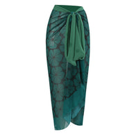 Damen Badeanzug mit elegantem Wickelrock und floralen Akzenten WW