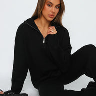 Damen Relaxed-Fit Pullover mit hohem Kragen WW