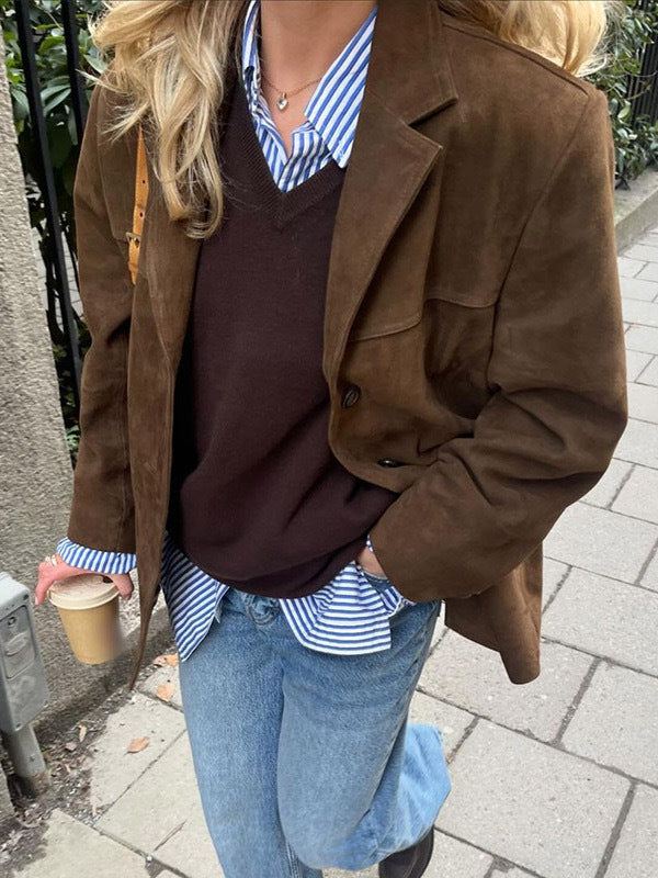 Damen Wildleder-Blazerjacke W&W